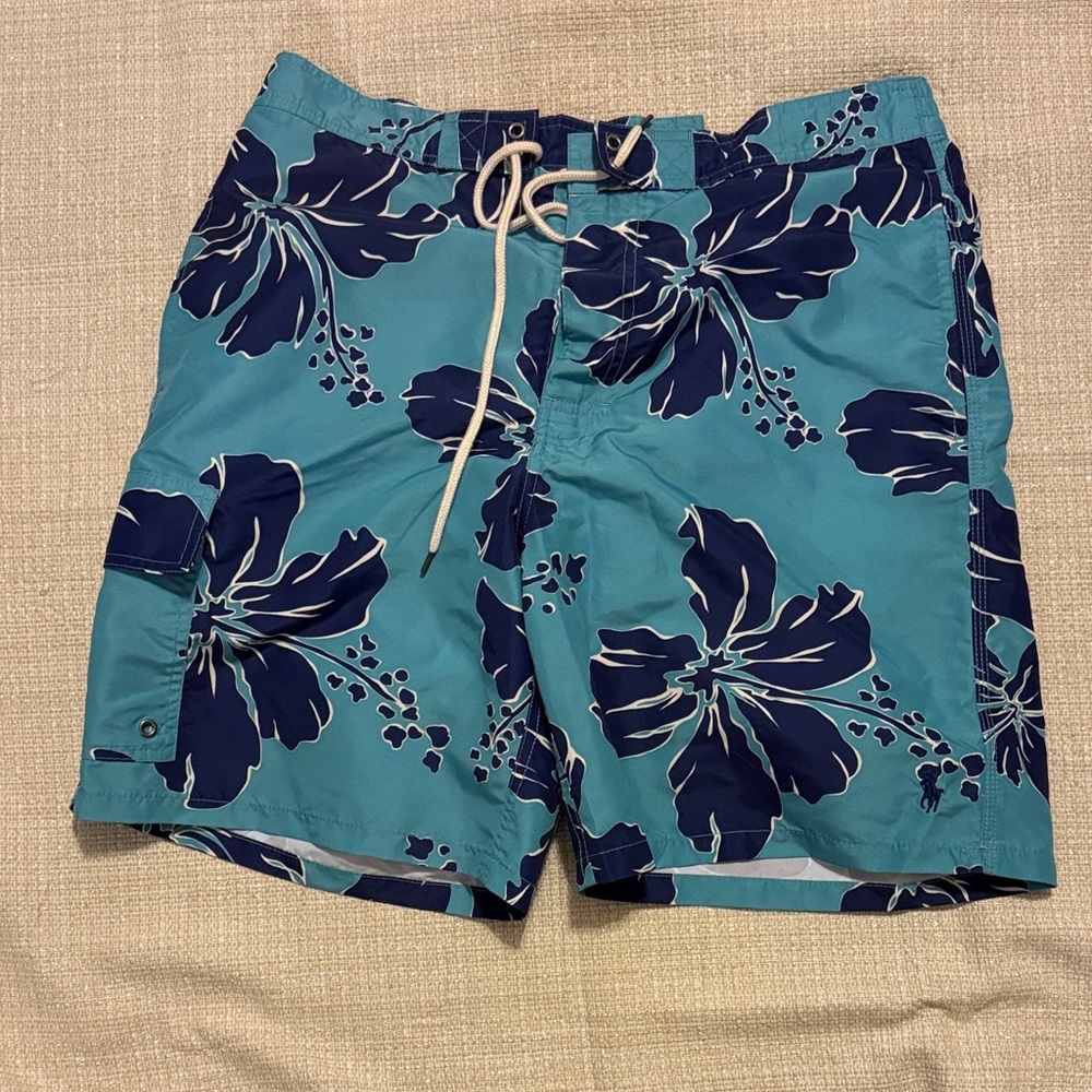 Men's POLO Ralph Lauren Blue Floral Swim Shorts